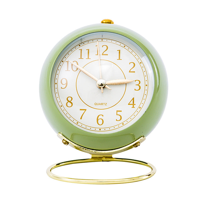 4pc Metal Clocks Creative Silent Simple Living Room Bedroom Student Luminous Quartz Clock Gift