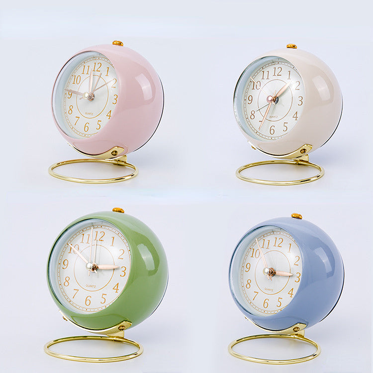 4pc Metal Clocks Creative Silent Simple Living Room Bedroom Student Luminous Quartz Clock Gift