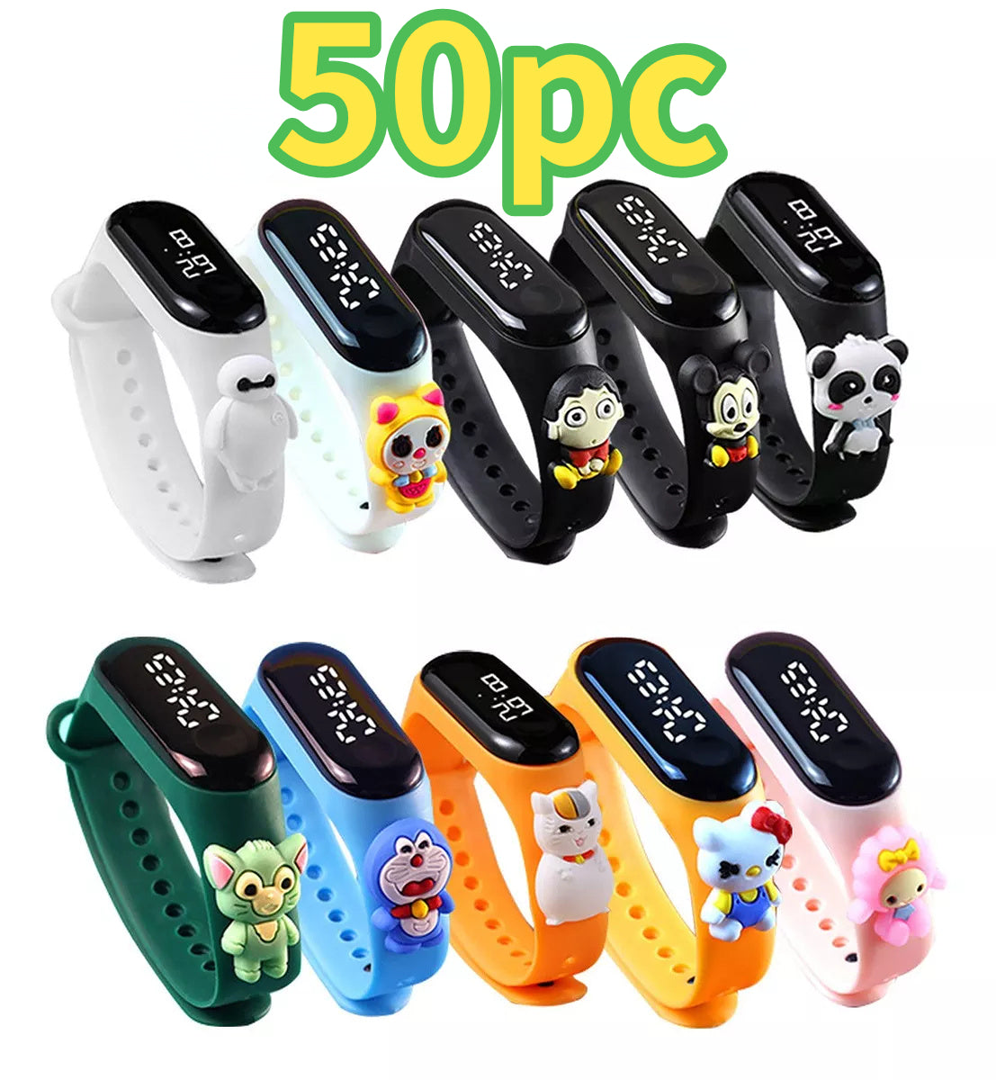 40/50/70 Pcs Children's Watches Led Bracelet Drawings Party Gift Wholesale