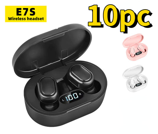 Kit 10 Fones de ouvido intra-auriculares ogadores sem fio E7s preto atacado