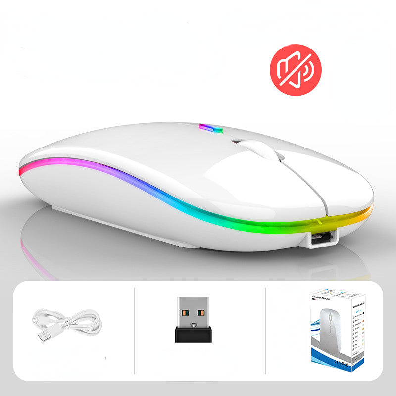 4/10 unidades de mouse silencioso sem fio recarregável portátil 2,4 g