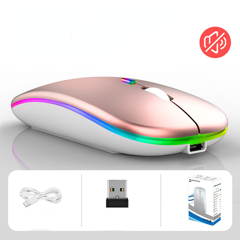 4/10 unidades de mouse silencioso sem fio recarregável portátil 2,4 g