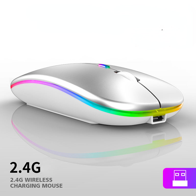 4/10 unidades de mouse silencioso sem fio recarregável portátil 2,4 g