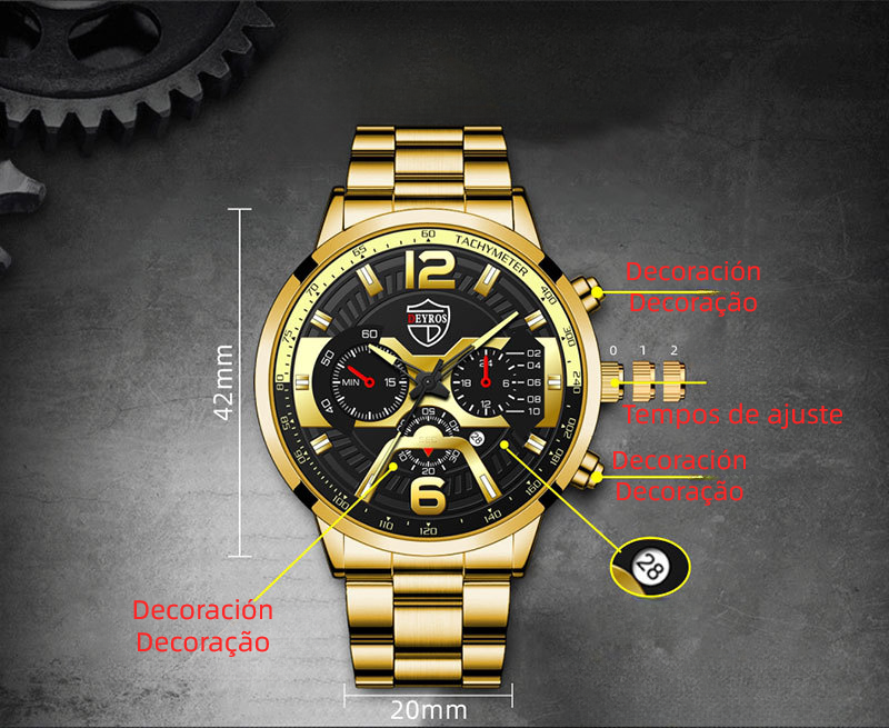 6 pieces Men's Watches Automatic Quartz Movement Gift Wholesale