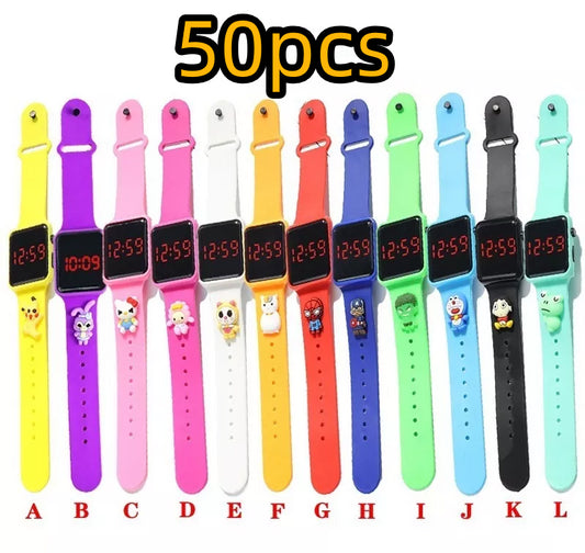 50 pieces Children's Watches Square Watches with Drawings Party Gift Wholesale