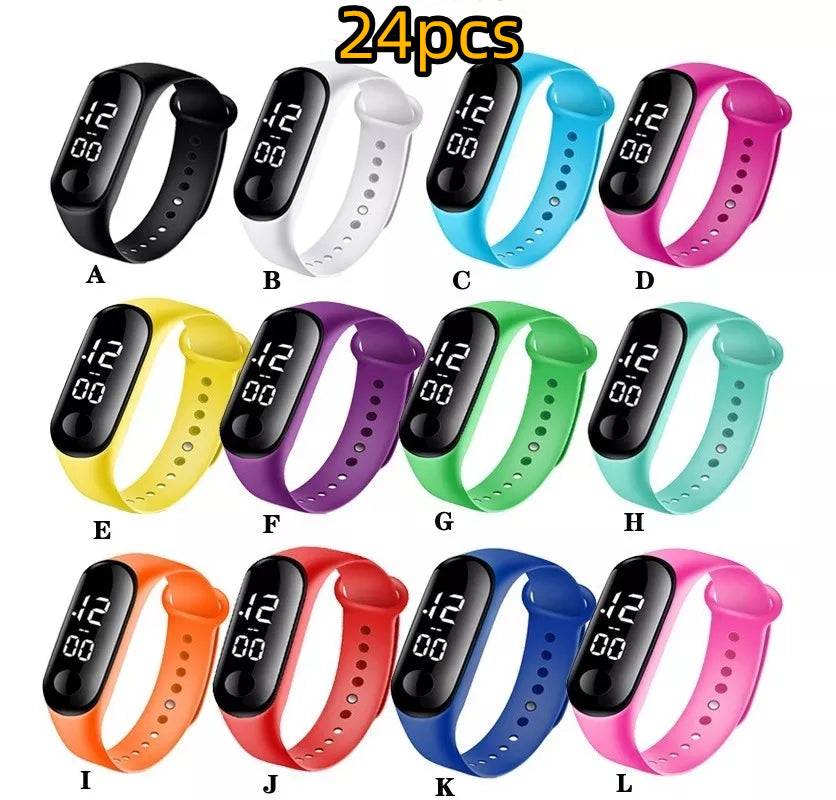 Unisex Led Digital Touch Watches Solid Colors Wholesale 24 Pieces