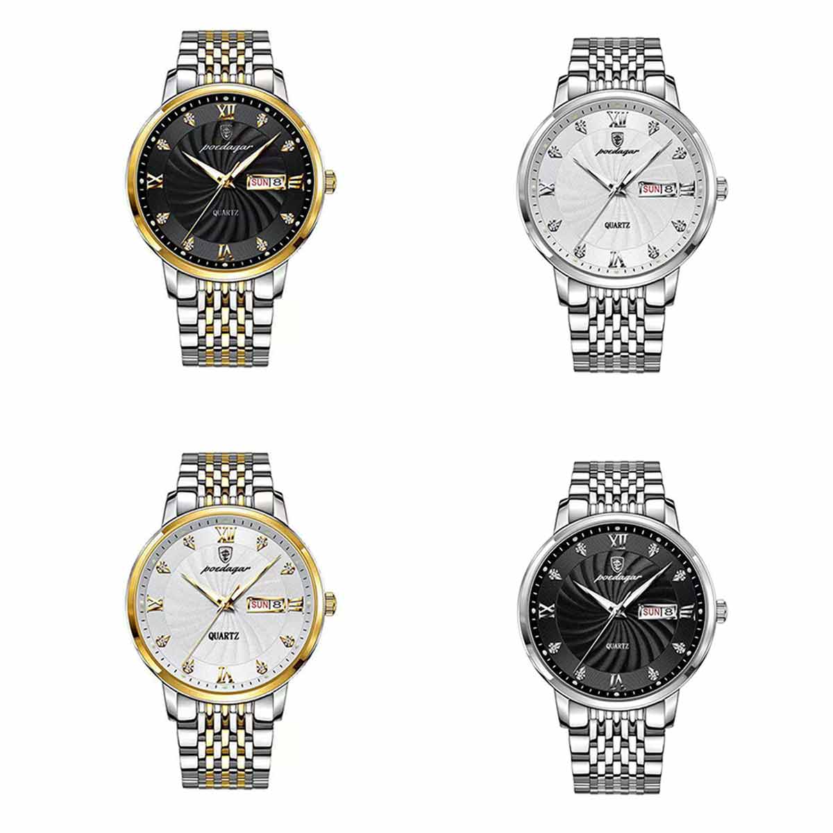 Men's Fashion Business Casual Watches, 4 Pieces