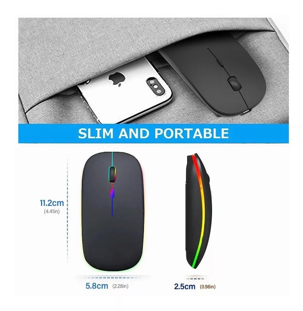 4/10 unidades de mouse silencioso sem fio recarregável portátil 2,4 g