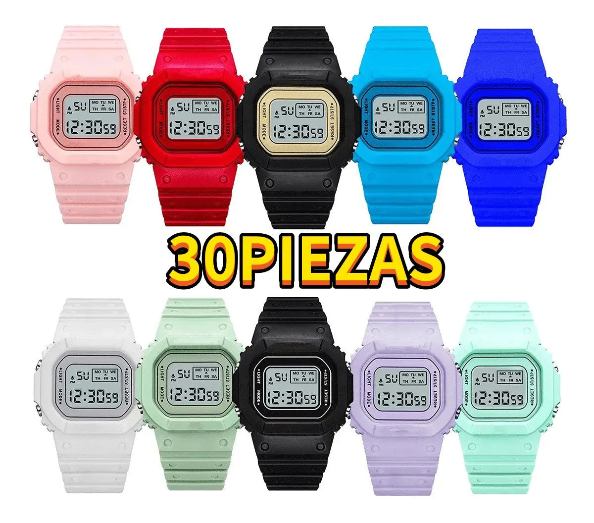 10pzs/20pzs/30pzs/40pzs Casual Sport Digital Relojes Proveedor