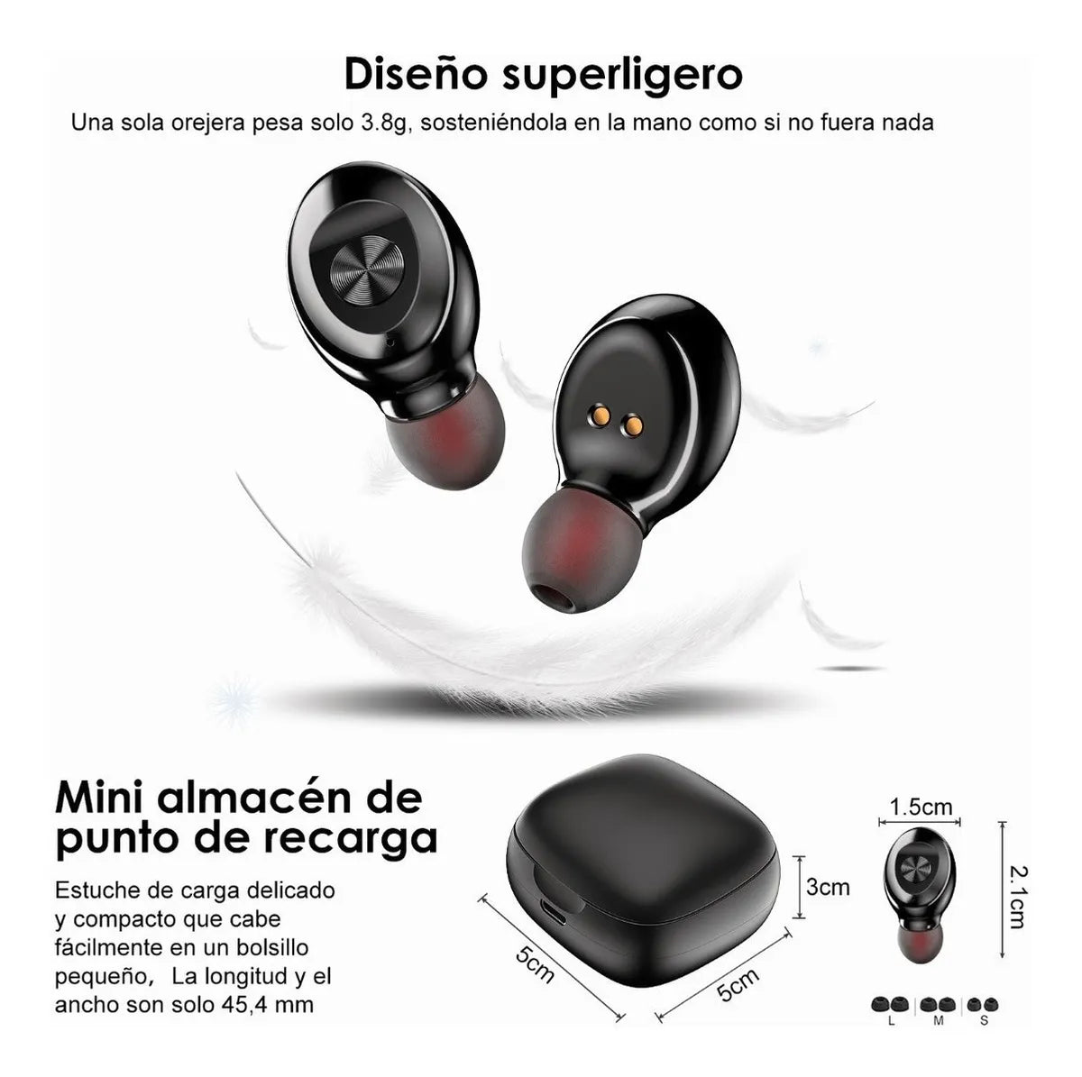 4/5/6/8Cantidad Audífonos in-ear Gamer Música Inalámbricos XG-8 Negro Mayoreo