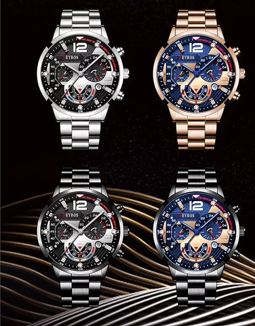 4/8pcs Men's Watches Automatic Quartz Movement Gift Wholesale