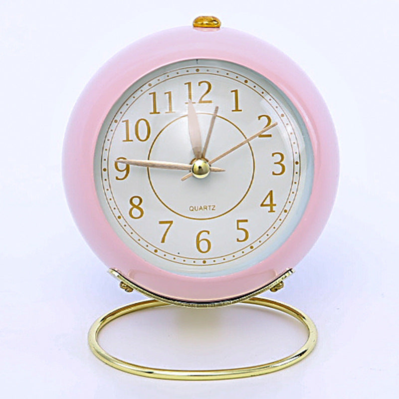 4pc Metal Clocks Creative Silent Simple Living Room Bedroom Student Luminous Quartz Clock Gift