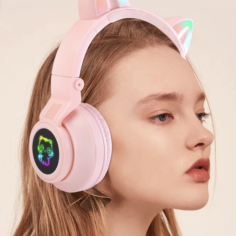 5 pieces Children's Wireless Headphones with Adjustable Headband Cat Ears JST-26